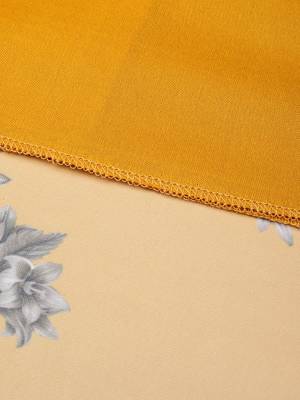 Mustard Floral Wrap Asymmetric Dress 6
