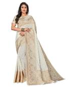 White woven banarasi saree with blouse