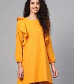 Mustard Frill Shift Dress
