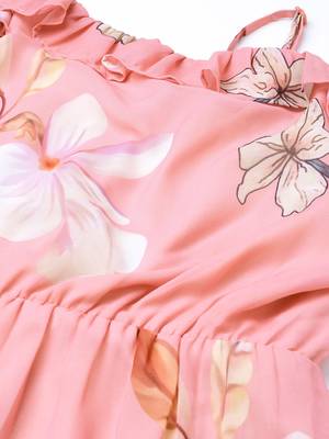 Rose Pink Floral Strappy Maxi Dress 5