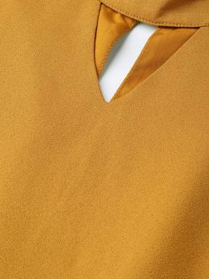 Mustard Choker Neck Skater Dress 5
