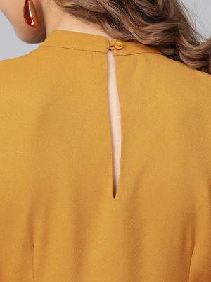 Mustard Choker Neck Skater Dress 6