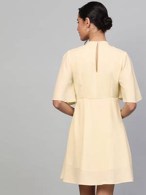 Lemon Choker Neck Skater Dress 3