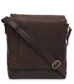 Brown Men Leather Messenger Bag cum cross body sling bag