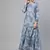 Dark Blue Floral Tiered Maxi