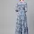 Dark Blue Floral Tiered Maxi