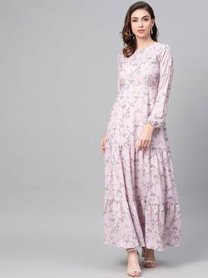 Lilac Floral Tiered Maxi 1
