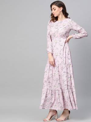 Lilac Floral Tiered Maxi 2