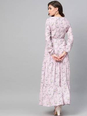 Lilac Floral Tiered Maxi 3
