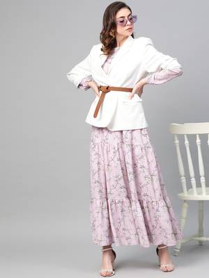 Lilac Floral Tiered Maxi 4