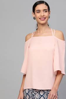 Blush Pink Strappy Neck Top