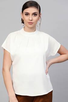 Off-White Mandarin Collar Top