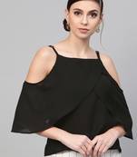 Black Cold Shoulder Layer Top