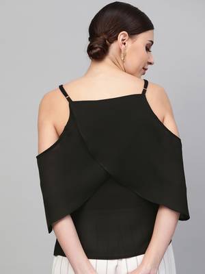 Black Cold Shoulder Layer Top 3