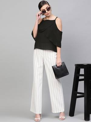 Black Cold Shoulder Layer Top 4
