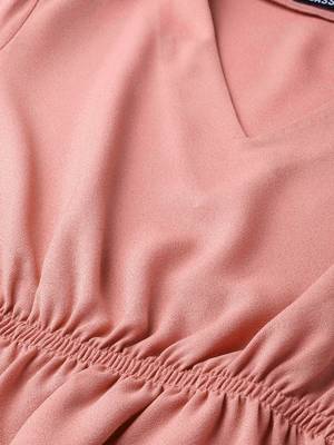 Pink V-Neck Peplum Top 5