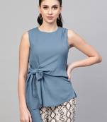 Teal Side Tie-Up Top