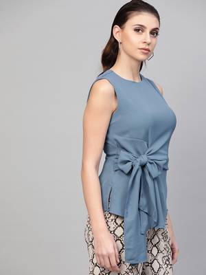 Teal Side Tie-Up Top 2