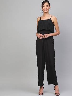 Black Pleated Palazzo Jumpsuit 1