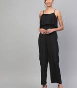 Black Pleated Palazzo Jumpsuit