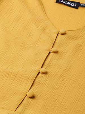 Mustard Front Button Peplum Top 5
