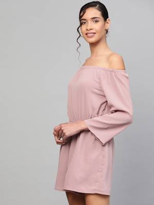 Baked Pink Off Shoulder Romper 2