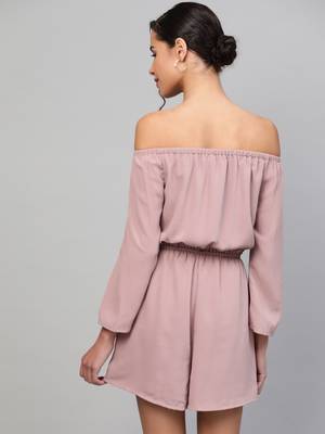 Baked Pink Off Shoulder Romper 3