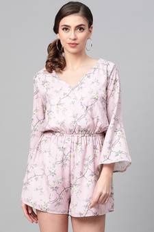 Lilac Floral Wrap Romper
