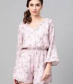 Lilac Floral Wrap Romper