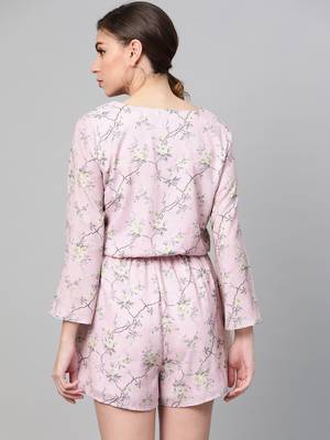 Lilac Floral Wrap Romper 3