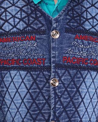 Green printed cotton silk boys-suit 4