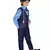 Blue printed cotton silk boys-suit