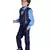 Blue printed cotton silk boys-suit