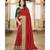 red printed polyester saree with blouse