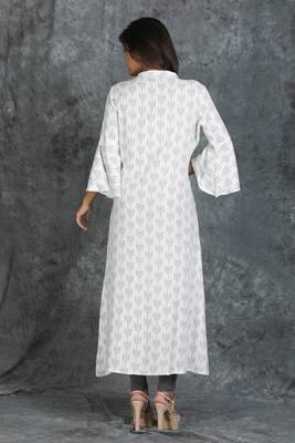 White printed cotton silk silk-kurtis 2