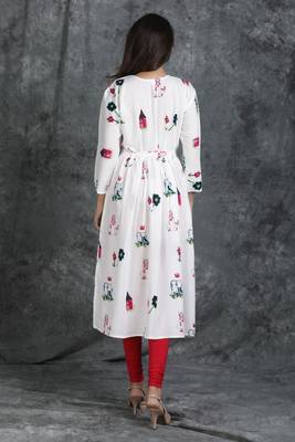 White printed rayon silk-kurtis 2