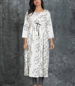 Off-white printed cotton cotton-kurtis