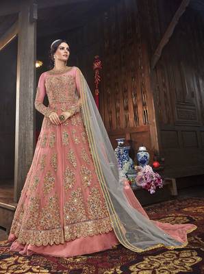 Pink multi resham work net salwar 1