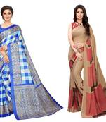 Combo Of 2 Printed Georgette & Art Silk Saree With Blouse