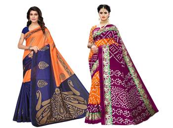 Combo Of 2 Art Silk Saree With Blouse 1