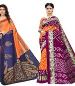 Combo Of 2 Art Silk Saree With Blouse