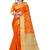 Blissta Orange Banarasi Silk Patoda Saree With Jacquard Blouse