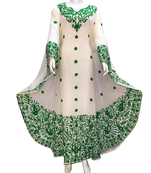 white georgette moroccan islamic dubai kaftan farasha aari and stone work dress