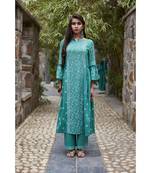 Fern Green Cotton Suchaya Set with Dupatta