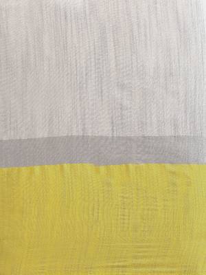 Yellow plain linen saree with blouse 4