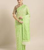 Cream Woven Cotton Poly Saree With Blouse