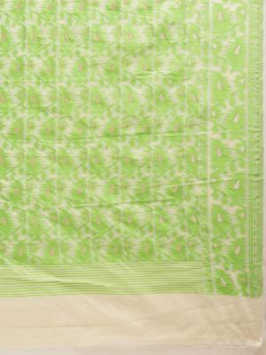 Cream Woven Cotton Poly Saree With Blouse 3