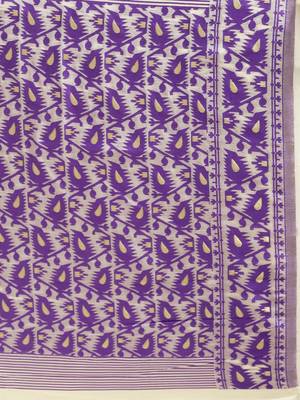 Cream Woven Cotton Poly Saree With Blouse 3