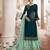 Dark Green Designer Rangoli Bended Silk Plazo Suit