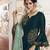 Dark Green Designer Rangoli Bended Silk Plazo Suit